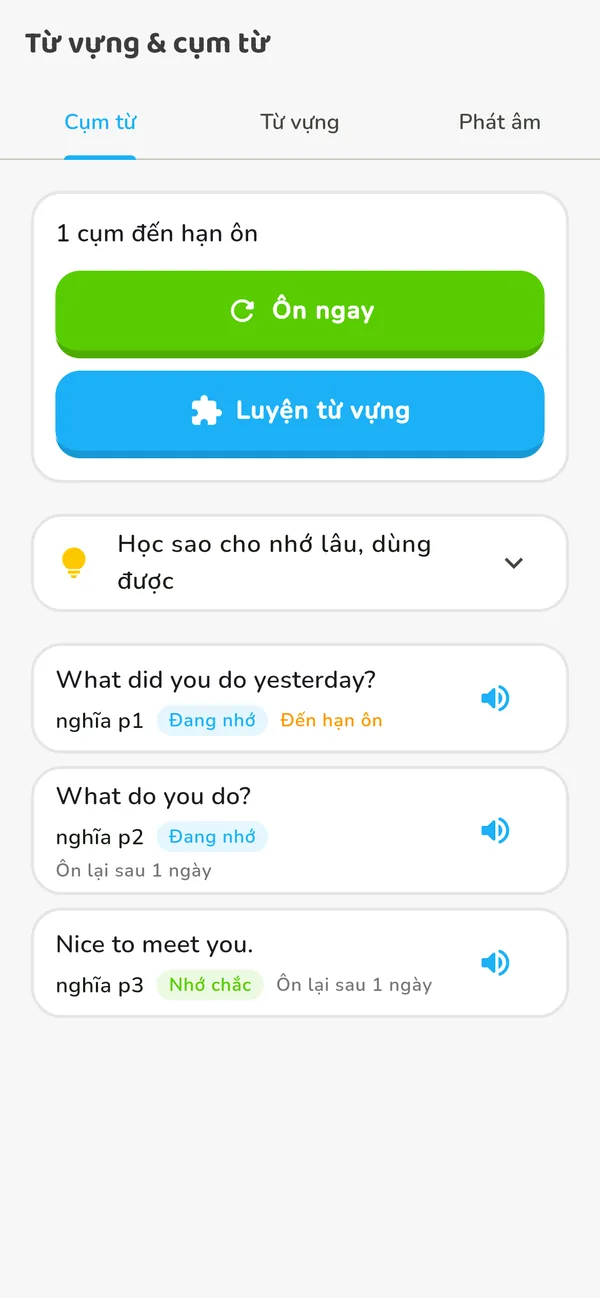 Sổ tay ôn đúng lúc sắp quên