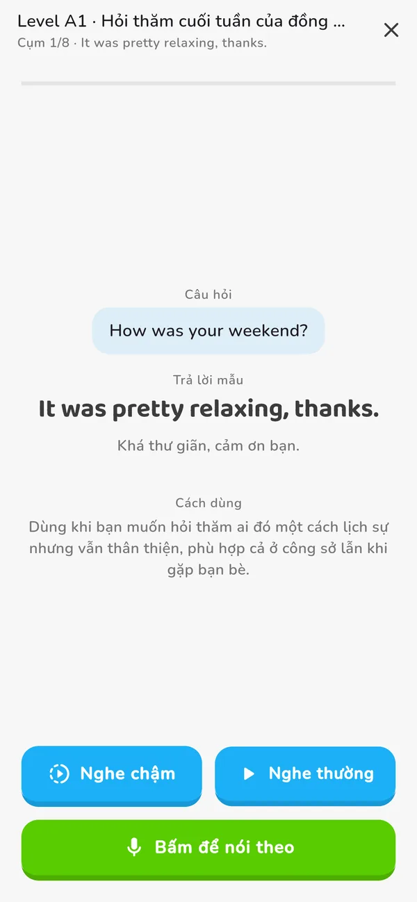 Nghe & nhại câu mẫu